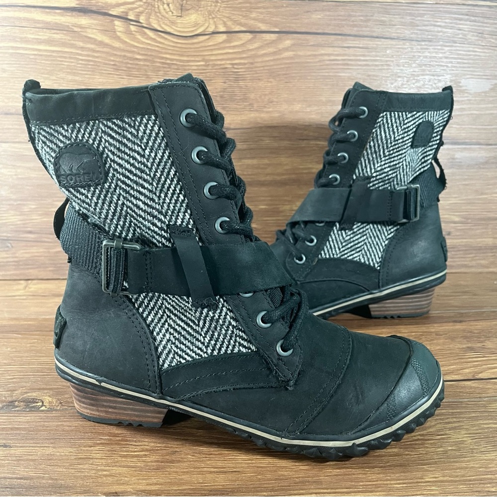 Sorel Slimboot Leather Winter Boots Women’s Size 6 Lace Up Shoes